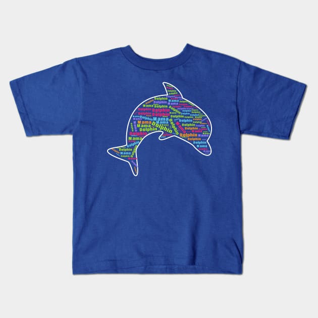 Colourful funny dolphin Kids T-Shirt by Imutobi